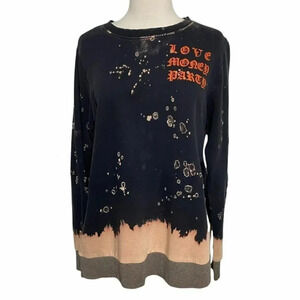 RED FOX L black tan red graphic distressed graphic sweatshirt retro y2k‎ grunge